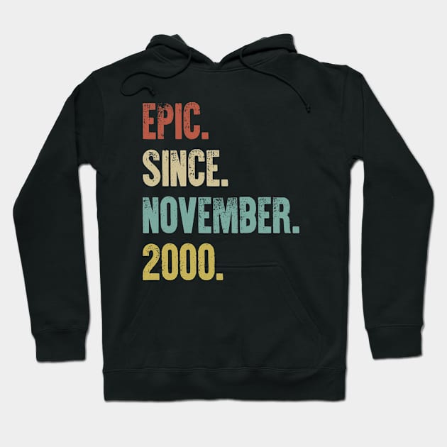 Retro Vintage 20th Birthday Epic Since June 2000 Hoodie by DutchTees